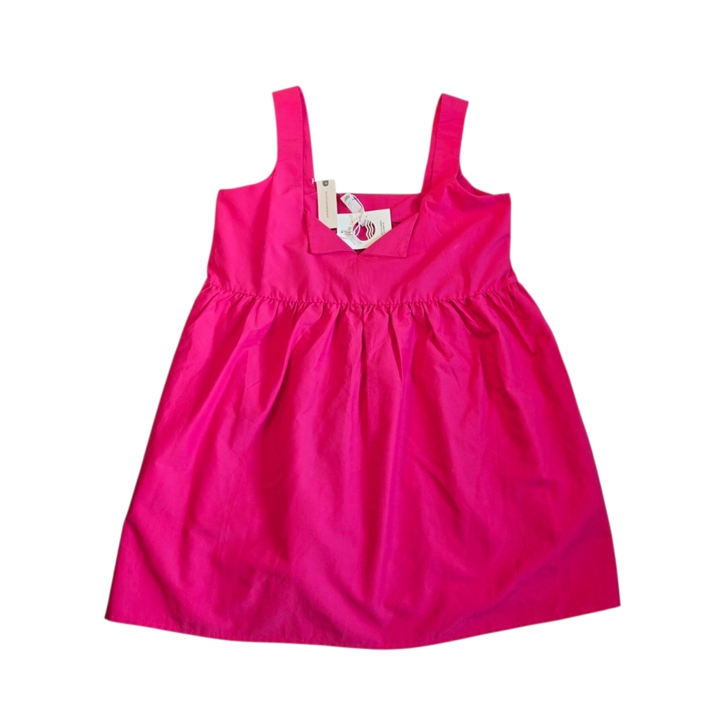 Anthropologie Daily Practice NWT Sleeveless Split-Neck Mini Fuchsia Dress - Picture 3 of 7